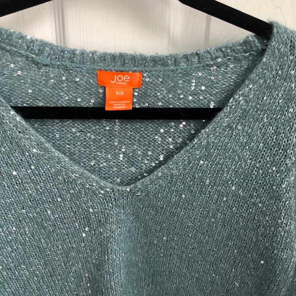 Joe Fresh Mint Blue Sparkly Sweater Small - Picture 3 of 14